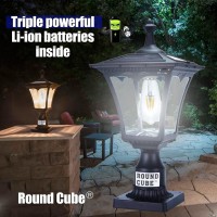 Solar Lamp Post Lights Outdoor Garden Heavy Duty Diecast Aluminum Solar Panel Lamp Post Pedestal Pole Lights Outdoor Garden Solar Pillar Light Large Topper For Entryway Gate Yard Solar Column Lights