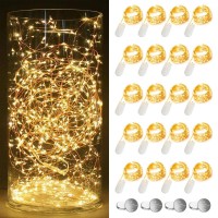 Yoeen 20 Pack 20 Led Fairy Lights Battery Operated [8 Extra Batteries] 5Ft Mini String Lights Twinkle Lights Copper Wire Firefly Starry Lights For Wedding Party Mason Jars Christmas, Warm White