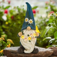 Dkjocky Solar Garden Statue Gnome Statue For Yard - Outdoor Garden Decor Statue With Solar Led Lights For Patio Balcony Lawn Ornament, Unique Gifts For Woman Housewarming