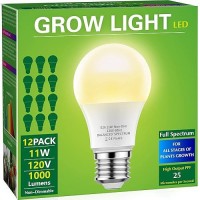 Briignite Grow Light Bulbs Led Grow Light Bulb A19 Bulb Full Spectrum Grow Light Bulb Plant Light Bulbs E26 Base 11W Grow Bu