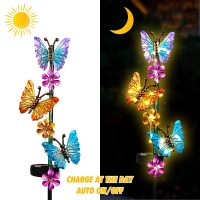 Solar Lights Outdoor Waterproof Garden Butterfly Light Decorative Solar Stake Lights With Butterflies Decor For Garden Yard Lawn