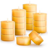 16Pcs Pure Beeswax Tealight Candles Natural Scent Clear Cup