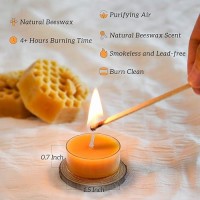 16Pcs Pure Beeswax Tealight Candles Natural Scent Clear Cup