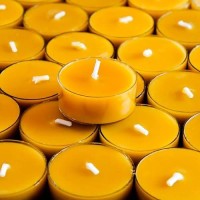 16Pcs Pure Beeswax Tealight Candles Natural Scent Clear Cup