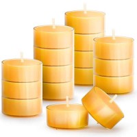 16Pcs Pure Beeswax Tealight Candles Natural Scent Clear Cup