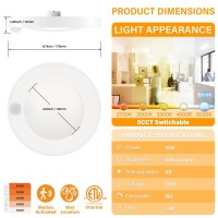 Jullison 4 Inch Field Selectable 5Cct Led Motion Sensor Ceiling Light, 120V Wired Closet Light, 10 Watts, 600Lm, Cri80+, Non-Dimmable, Etl Certified, Wet Location, Round/White, 4 Packs