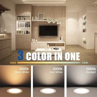 Oukeeto 3 Inch Led Recessed Light 3000K 4000K 5000K 3 Color Selectable 6W45W 450Lm Ultrathin Dimmable Downlight Led Wafer