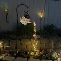 Na Solar Watering Can With Lights Outdoor,Hanging Solar Lantern,Metal Waterproof Garden Lights D