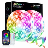 Zyzykeji Led Lights For Bedroom 100Ft (2 Rolls Of 50Ft), Music Sync Color Changing Led Strip Lights, Remote And App Control 5050 Rgb Led Light Strip, Led Lights For Room Party