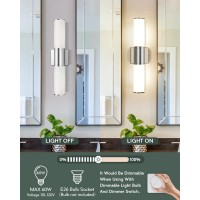 Metwet Bathroom Vanity Light Fixtures Chrome Wall Lights In Milk Glass Indoor Wall Sconce Modern Wall Light Up And Down Wall M