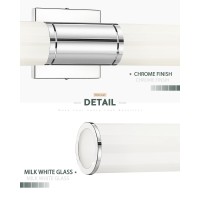 Metwet Bathroom Vanity Light Fixtures Chrome Wall Lights In Milk Glass Indoor Wall Sconce Modern Wall Light Up And Down Wall M