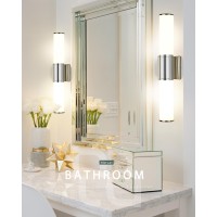 Metwet Bathroom Vanity Light Fixtures Chrome Wall Lights In Milk Glass Indoor Wall Sconce Modern Wall Light Up And Down Wall M