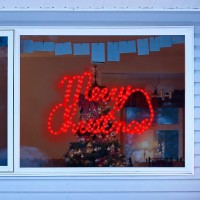 Xmasnova 2 Pack Christmas Window Lighted Decorations,Christmas Window Silhouette Lights,Double Side Christmas Sign Lamp Decoration For Holiday Indoor Wall Door Glass Decorations,Bow,Merry Christmas