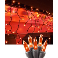 Dotwayaw Halloween Icicle Lights 85 Ft 150 Orange Lights Outdoor Halloween Decorations Outdoor Orange Halloween Lights