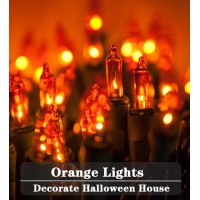 Dotwayaw Halloween Icicle Lights 85 Ft 150 Orange Lights Outdoor Halloween Decorations Outdoor Orange Halloween Lights