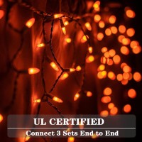 Dotwayaw Halloween Icicle Lights 85 Ft 150 Orange Lights Outdoor Halloween Decorations Outdoor Orange Halloween Lights