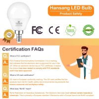 Hansang Ceiling Fan Light Bulbs E12 Base 3000K Soft White, Small Base Led Candelabra Bulbs, A15 Chandelier Light Bulbs, 6W 60W Equivalent, 600Lm, Non-Dimmable, 6 Pack