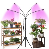 Grow Lights For Indoor Plants, Full Spectrum Led Grow Lights With Tripod Stand, Timing 1-19Hrs & Auto On/Off, 11 Levels Dimmable Plant Light For Indoor Plants With 336 Leds.