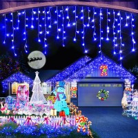 Christmas Lights Outdoor 164Ft 1600 Led Ice Lights For Outside With 320 Drops 8 Modes Timer Memory Function Ip44 Waterproof I