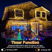 Christmas Lights Outdoor 164Ft 1600 Led Ice Lights For Outside With 320 Drops 8 Modes Timer Memory Function Ip44 Waterproof I