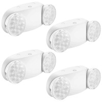 Ostek 4 Pack Led Emergency Exit Lighting Fixtures With Two Heads, Us Standard Adjustable Integrated Led Emergency Light With Battery Backup, Ul 924 Qualified