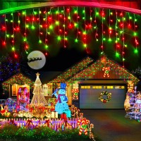 164Ft Christmas Lights Decorations Outdoor 1600 Led 8 Modes Curtain Fairy Lights With 320 Drops Plug In Waterproof Timer Memory