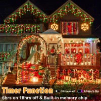 164Ft Christmas Lights Decorations Outdoor 1600 Led 8 Modes Curtain Fairy Lights With 320 Drops Plug In Waterproof Timer Memory