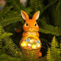 Pohabery Outdoor Garden Solar Rabbit Light Statues Rabbit Decor Garden Statue Bunny Statue Easter Gifts Easter Bunny Decor Suitable For Patio Lawn Indoor And Outdoor Decoration