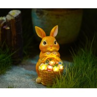 Pohabery Outdoor Garden Solar Rabbit Light Statues Rabbit Decor Garden Statue Bunny Statue Easter Gifts Easter Bunny Decor Suitable For Patio Lawn Indoor And Outdoor Decoration