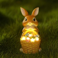 Pohabery Outdoor Garden Solar Rabbit Light Statues Rabbit Decor Garden Statue Bunny Statue Easter Gifts Easter Bunny Decor Suitable For Patio Lawn Indoor And Outdoor Decoration