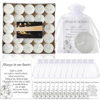 Coume 50 Set Funeral Favors Memorial Tealight Candles Unscented White Candles Funeral Gift Candles With Condolence Bereavement C