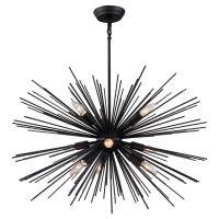 Ziralio Black Sputnik Chandelier Modern 9Light Dining Room Chandelier Light Fixture For Living Room Bedroom Kitchen Entryway