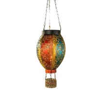 Garden Mile Solar Powered Multi-Colour Hot Air Balloon Hanging Lantern Colourful Metal Solar Light For Garden Outdoor Indoor Use Hanging Lanterns Garden Light Outdoor Solar Lights Novelty