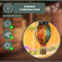 Garden Mile Solar Powered Multi-Colour Hot Air Balloon Hanging Lantern Colourful Metal Solar Light For Garden Outdoor Indoor Use Hanging Lanterns Garden Light Outdoor Solar Lights Novelty