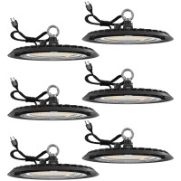 Sunco 6 Pack Ufo Led High Bay Light Plug Play Lighting For Warehouse 5000K Daylight 150W Power Cord Included 19500 Lm 12