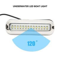 Marine Led Boat Light 1500Lm High Intensity 42 Led Underwater Boat Marine Transom Lights Stainless Steel Clear Lens Pontoon Transom Lights Boat Deck Light Stern Lights Fishing Night Light(White Light)