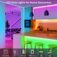 Keelixin Led Strip Lights 32.8Ft,Led Lights For Bedroom,Color Changing Lights,Led Strip,Lights That Sync With Music,Light Strips With Remote & App Control,Bluetooth Led Lights For Tv,Home Decor