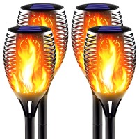 Awethone Solar Torch Light With Flickering Flame Outdoor Waterproof Super Large Solar Tiki Torches Landscape Decorative Lights