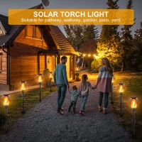 Awethone Solar Torch Light With Flickering Flame Outdoor Waterproof Super Large Solar Tiki Torches Landscape Decorative Lights