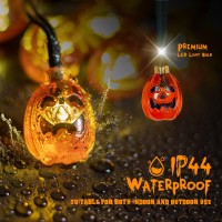 Oopswow 2 Pack Solar Powered Halloween Pumpkin String Lights 20Ft 30 Leds 8 Lighting Models Waterproof Indooroutdoor Use