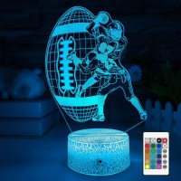 Yooei Football Night Light For Kids Led 3D Night Lights Room Decor Bedside Lamp With Remote Smart Touch 16 Colors 7 Colors