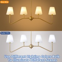 9Mmml 39 4 Arms Dining Room Light Gold Body Fabric Shade Chandelier Modern Pendant Light For Kitchen Island Foyer Living Roo