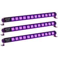 Mfxmf 33W Led Black Light Bar, Led Blacklight With Plugswitch5Ft Power Cord, Uva Level 385-400Nm Party Lights, Black Lights For Glow Party, Body Paint, Game Room, Stage Lighting-3 Pack