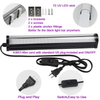 Upgrade 25W Led Black Light Bar 72 Uv Big Led Chip 395405 Nm Black Lights For Glow Party Blacklight Bar For Fluorescent Po