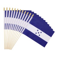 Ckexin 25Pack Small Honduras Flag Handheld Mini Honduran On Stick 5X8 Inch