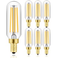 Leools E12 Led Bulb,100 Watt Equivalent Candelabra Dimmable Chandelier Light Bulbs 8W 2700K Warm White Clear 800Lm T6 E12 Led Edison Filament Vintage Candle Bulb With Decorative,3.7Inch,6-Pack