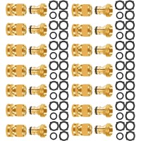 Frqntkpa Garden Hose Quick Connector, No-Leak 34 Inch Ght Thread Fitting Water Hose Female Adapter And Male Adapter, Heavy-Duty Rust Resistant Brass Water Pipe Connect, Easy To Use ( 14 Pack )