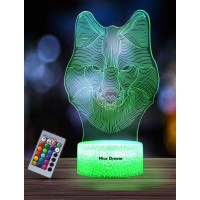 Nice Dream Wolf Night Light For Kids 3D Illusion Night Lamp 16 Colors Changing With Remote Control Room Decor Gifts For Chil