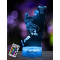 Nice Dream Basketball Player Night Light For Kids, 3D Illusion Night Lamp, 16 Colors Changing With Remote Control, Room Decor, Gifts For Children Boys Girls