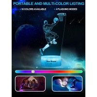 Nice Dream Basketball Player Night Light For Kids, 3D Illusion Night Lamp, 16 Colors Changing With Remote Control, Room Decor, Gifts For Children Boys Girls